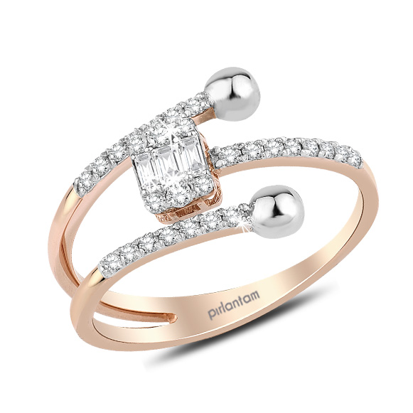 0.32 ct. Pırlanta Baget Yüzük