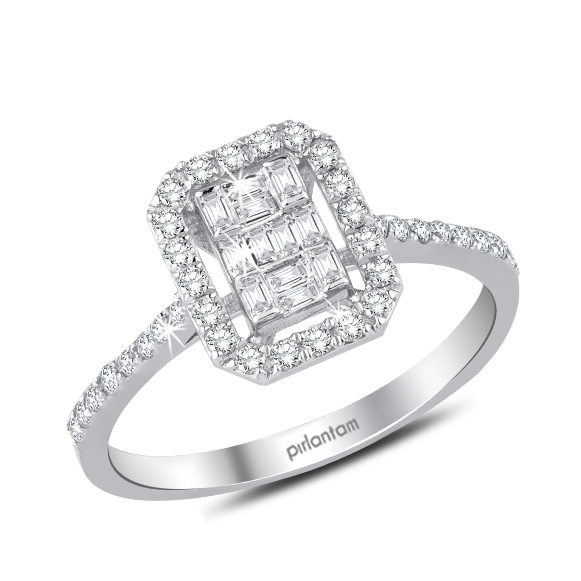 0.40 ct. Pırlanta Baget Yüzük
