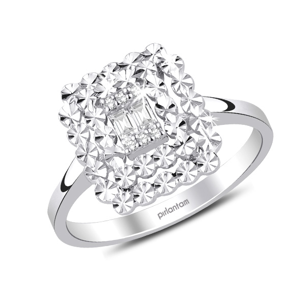 0.10 ct. Pırlanta Baget Yüzük