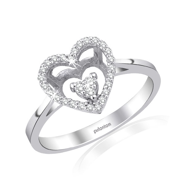 0.14 ct. Kalpli Pırlanta Fantazi Yüzük