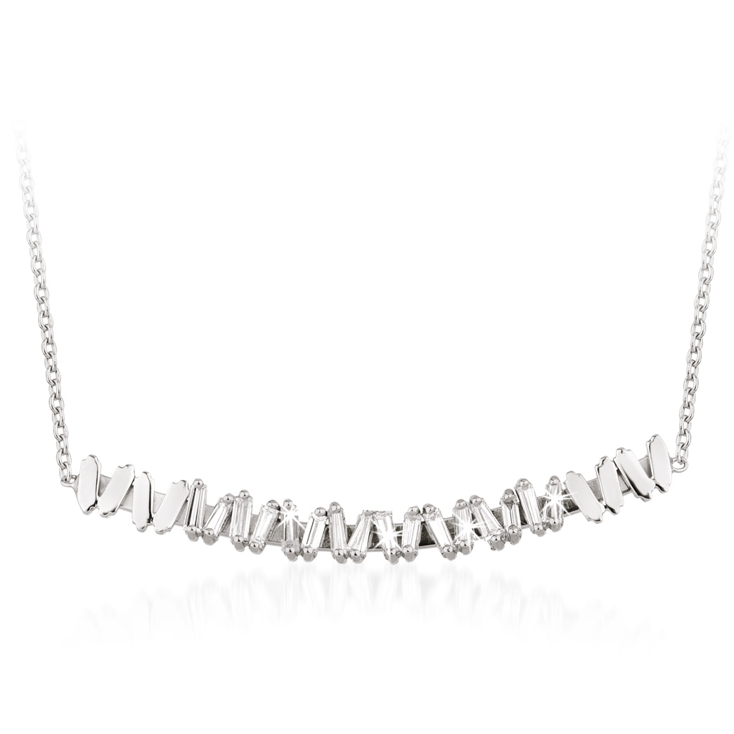 0.45 ct Baget Pırlanta Kolye