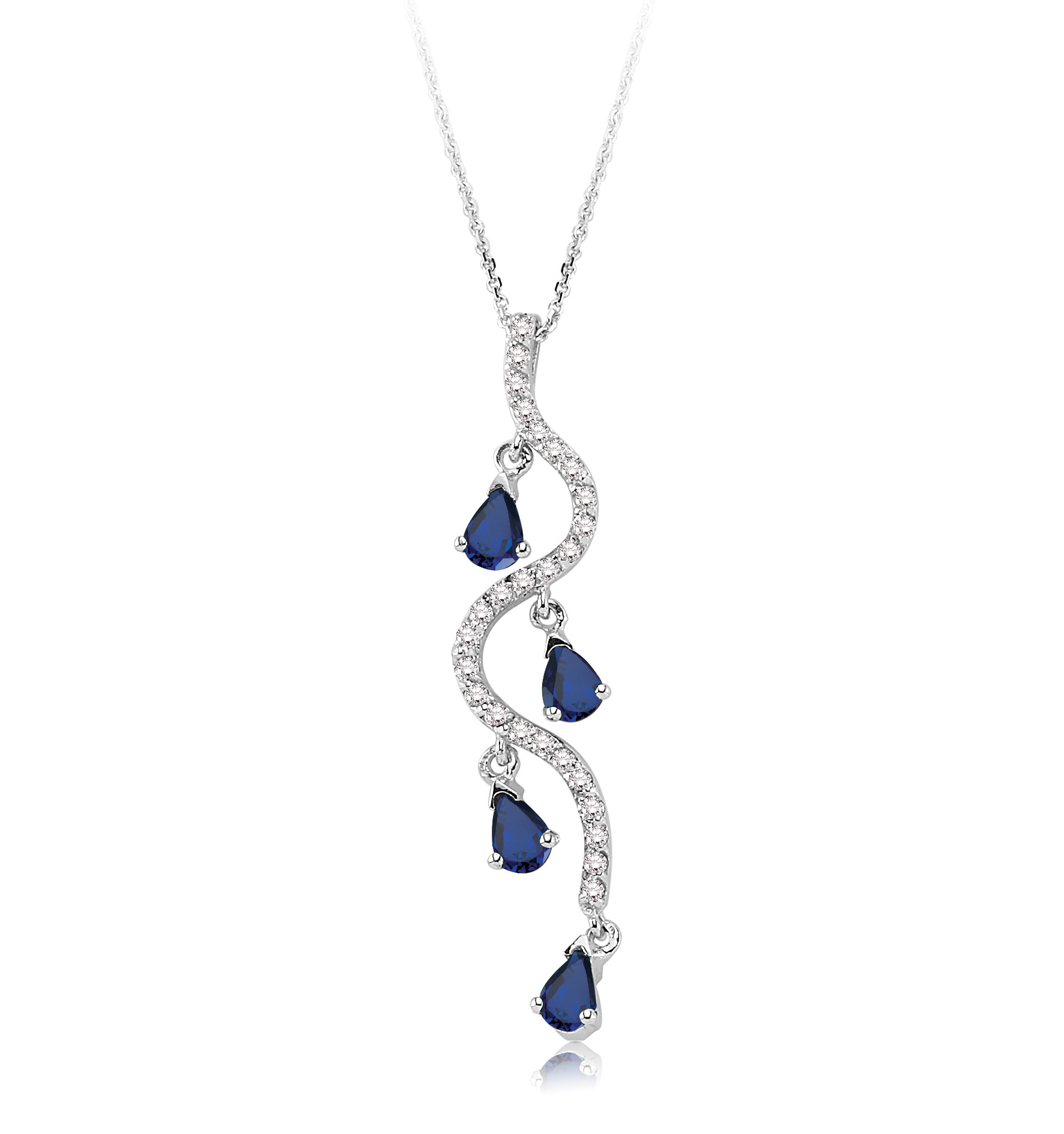 0.85 ct. Pırlanta Safir Kolye