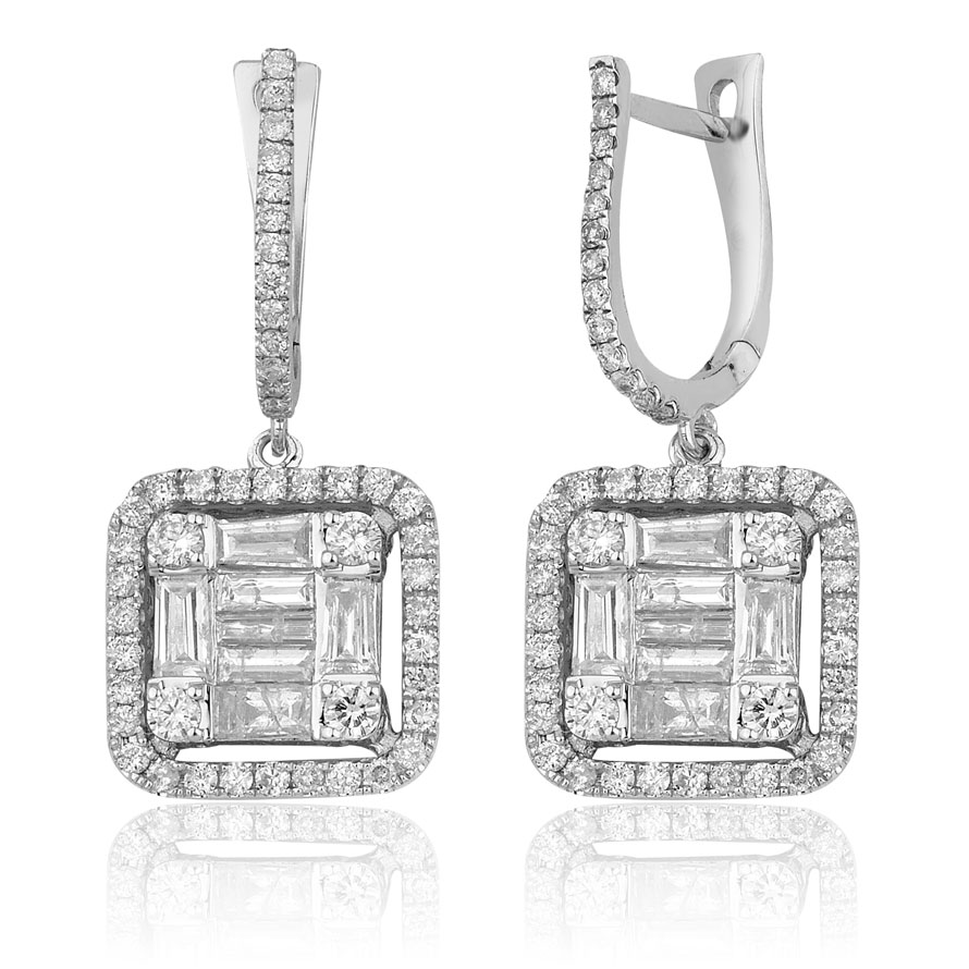 1.27 ct. Baget Pırlanta Küpe