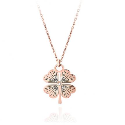0.03 Ct. Pırlantalı Yonca Kolye