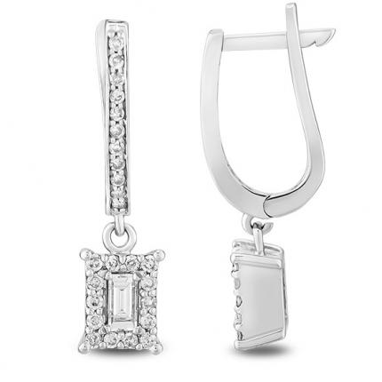 0.32 Ct Pırlanta Baget Küpe