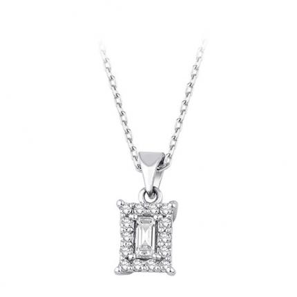 0.12 Ct Pırlanta Baget Kolye
