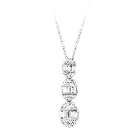 0.55 Ct Pırlanta Baget Kolye