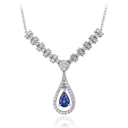 1.01 Ct Pırlanta Safir Kolye