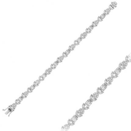4.00 Ct Baget Pırlanta Bileklik