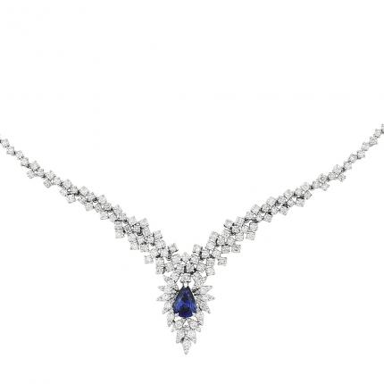 5.92 Karat Pırlanta Safir Gerdanlık
