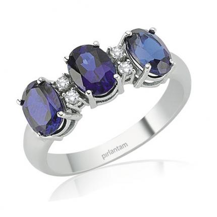 3.08 ct. Pırlanta Safir Yüzük