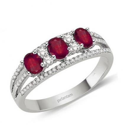 0.94 ct. Pırlanta Yakut Yüzük