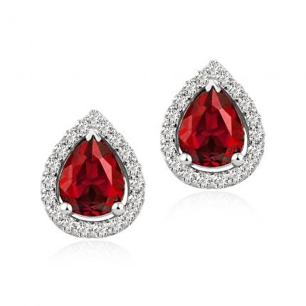 1.35 ct. Pırlanta Yakut Küpe