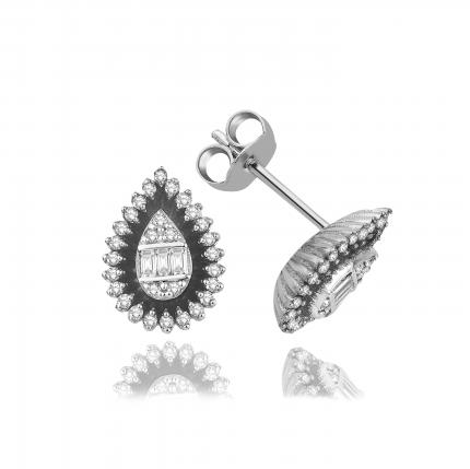 0.30 ct Pırlanta Baget Küpe