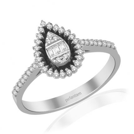 0.25 ct Pırlanta Baget Yüzük