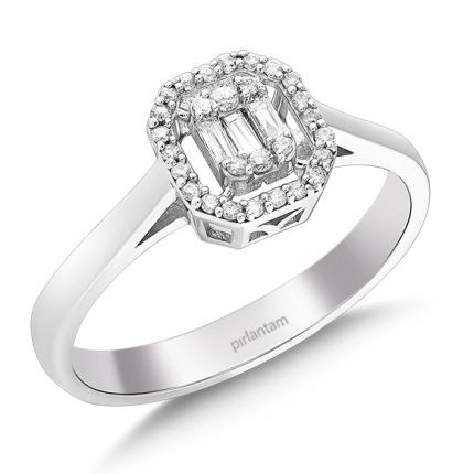 0.15 Ct. Pırlanta Baget Yüzük