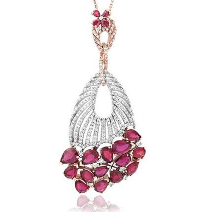 9.70 Ct Pırlantalı Yakut Kolye