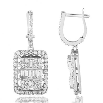 1.60 Ct.Pırlanta Baget Küpe