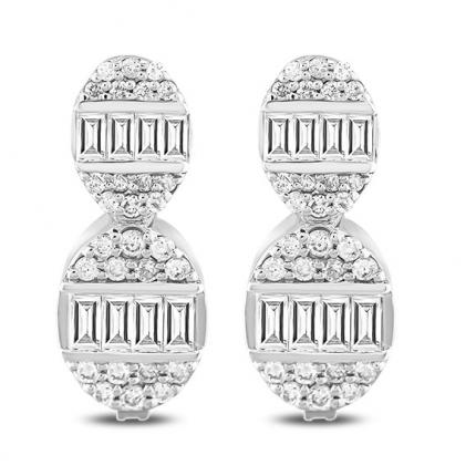 0.75 Ct Pırlanta Baget Küpe
