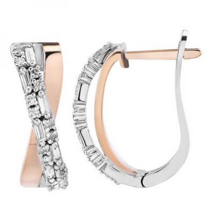 0.48 Ct Pırlanta Baget Küpe