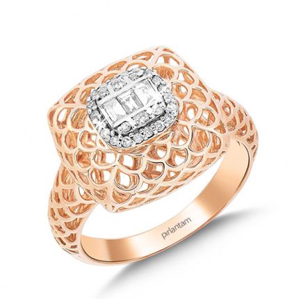 0.18 ct. Pırlanta Baget Yüzük