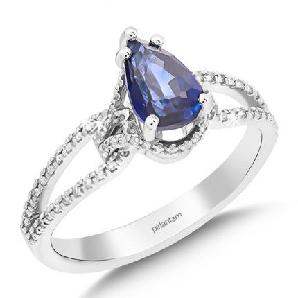 1.50 ct. Pırlanta Safir Yüzük