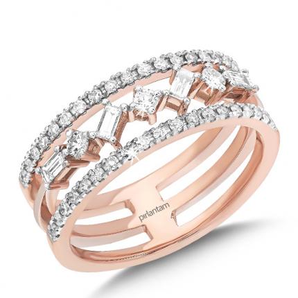 0.50 ct. Pırlanta Baget Yüzük