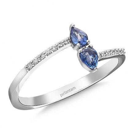 0.33 Ct Pırlanta Safir Yüzük