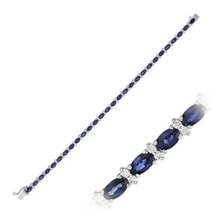9,64 ct. Pırlanta Safir Bileklik