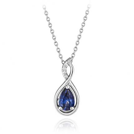 0.45 Ct. Pırlanta Safir Kolye 