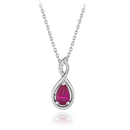 0.25 Ct Pırlanta Yakut Kolye