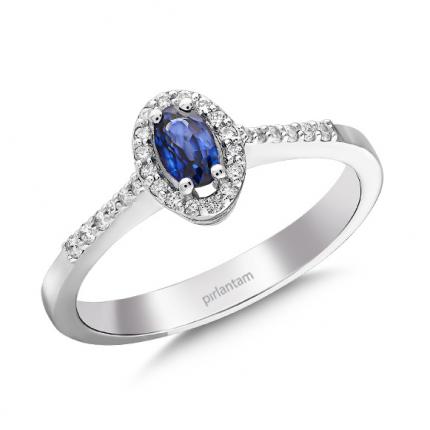 0.47 Ct Pırlanta Safir Yüzük