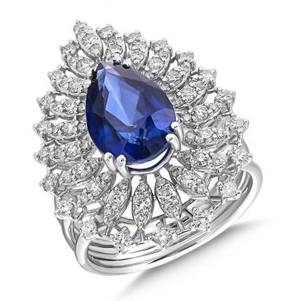 5.55 Ct Pırlanta Safir Yüzük