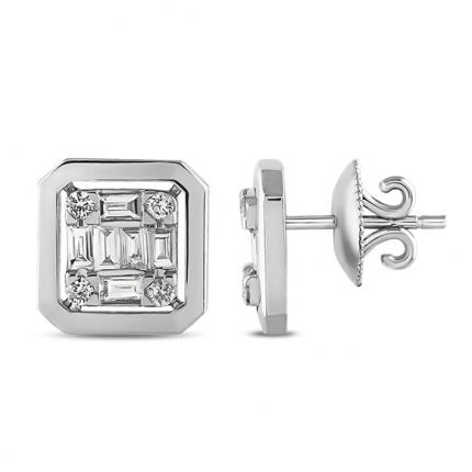 0.50 ct. Pırlanta Baget Küpe