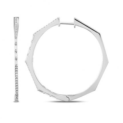 0.33 Ct. Pırlanta Baget Halka Küpe