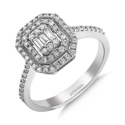 0.42 CT. Pırlanta Baget Yüzük