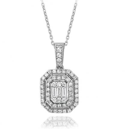0.35 CT Baget Pırlanta Kolye