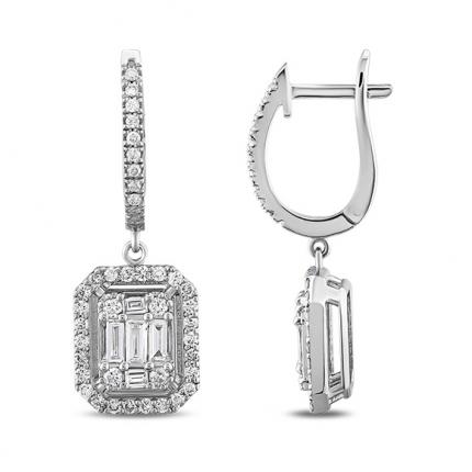 1.20 CT. Pırlanta Baget Küpe