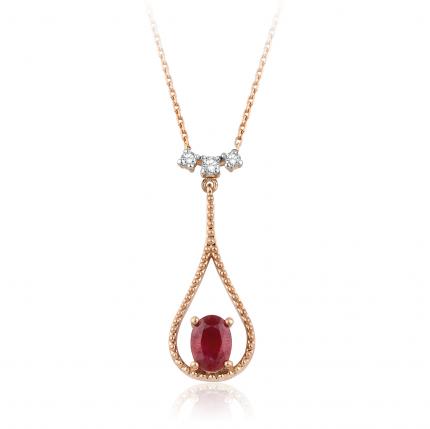 0.82 ct. Pırlanta Yakut Kolye