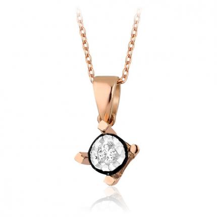 0.04ct Elmas montür Pırlanta Kolye
