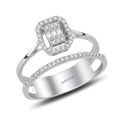 0.25 ct Pırlanta Baget Yüzük