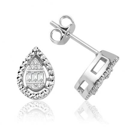 0.16 Ct. Pırlanta Baget Küpe