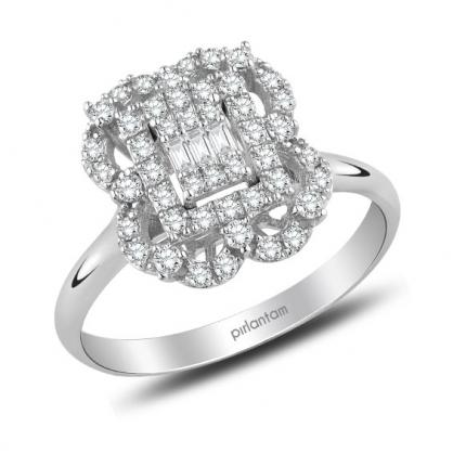 0.50 Ct. Pırlanta Baget Yüzük