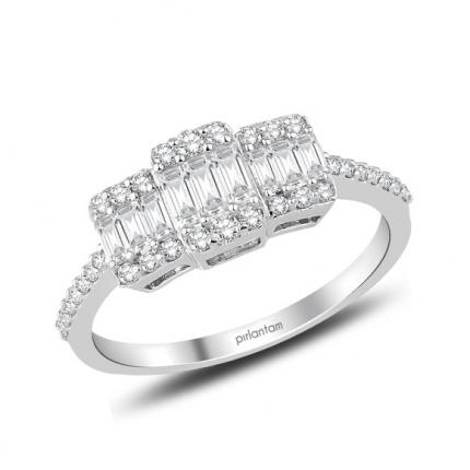 0.40 ct Pırlanta Baget Yüzük