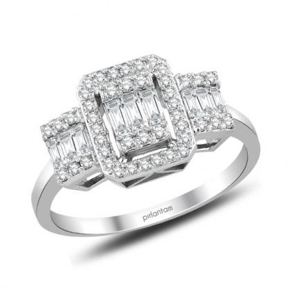 0.50 Ct. Pırlanta Baget Yüzük