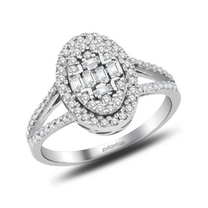 0.45 CT. Pırlanta Baget Yüzük