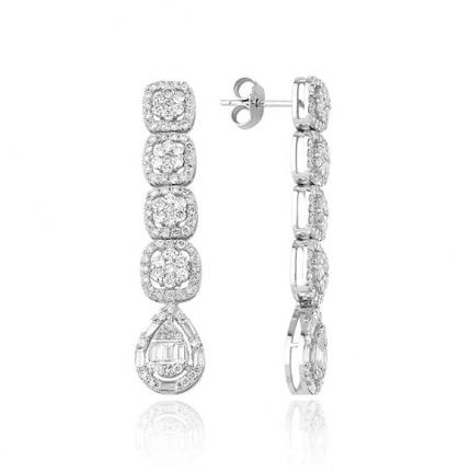 2.00 CT. Pırlanta Baget Küpe