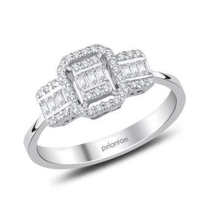 0.29 ct Pırlanta Baget Yüzük