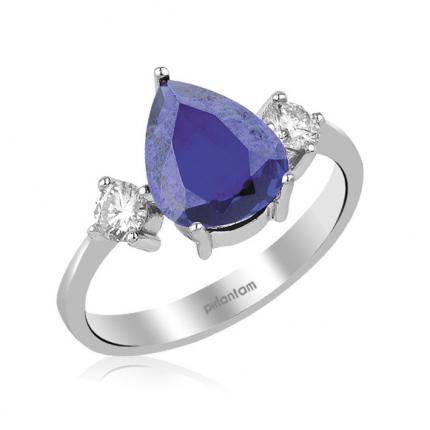 2.37 ct. Pırlanta Safir Yüzük