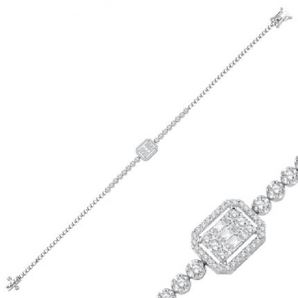 0.71 ct. Pırlanta Baget Bileklik
